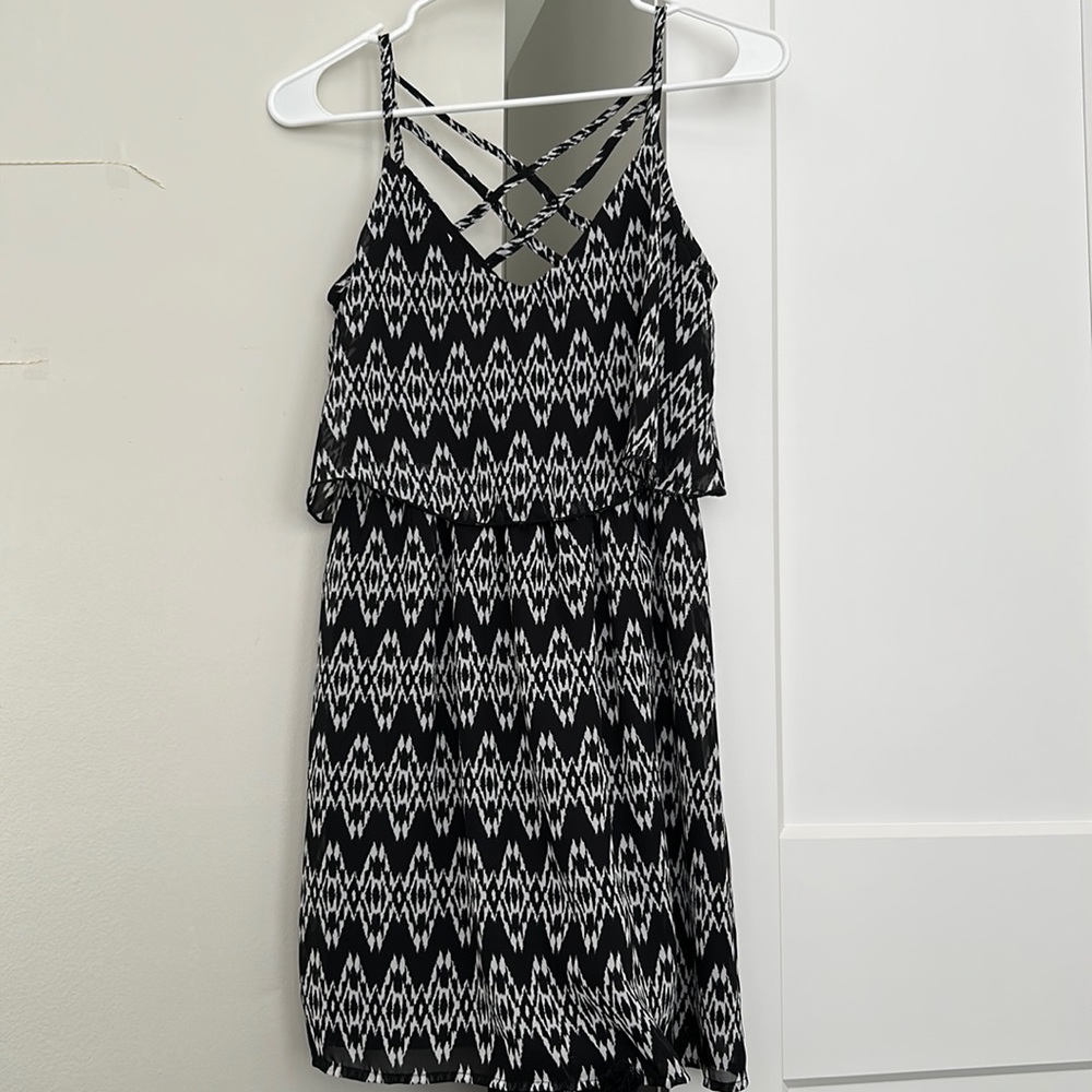 Layered black and white dress